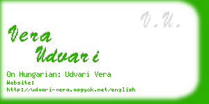 vera udvari business card